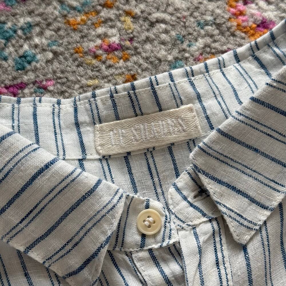 CP Shades White Blue Striped Long Sleeves Button Down Shirt Women’s Size Large - Picture 8 of 9